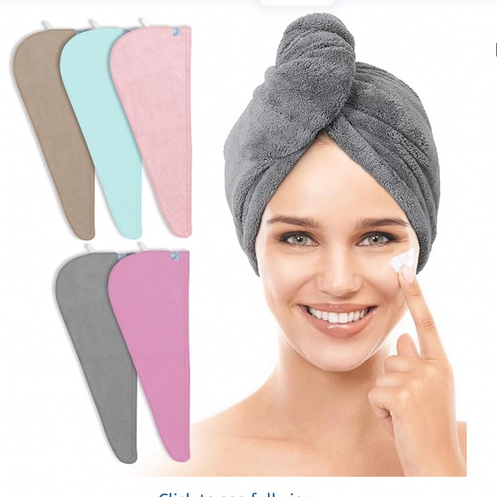 “TURBIE TWIST” STYLE HAIR DRYING SPA MICROFIBER HAIR TOWELS/TURBANS 5 PACK NWT